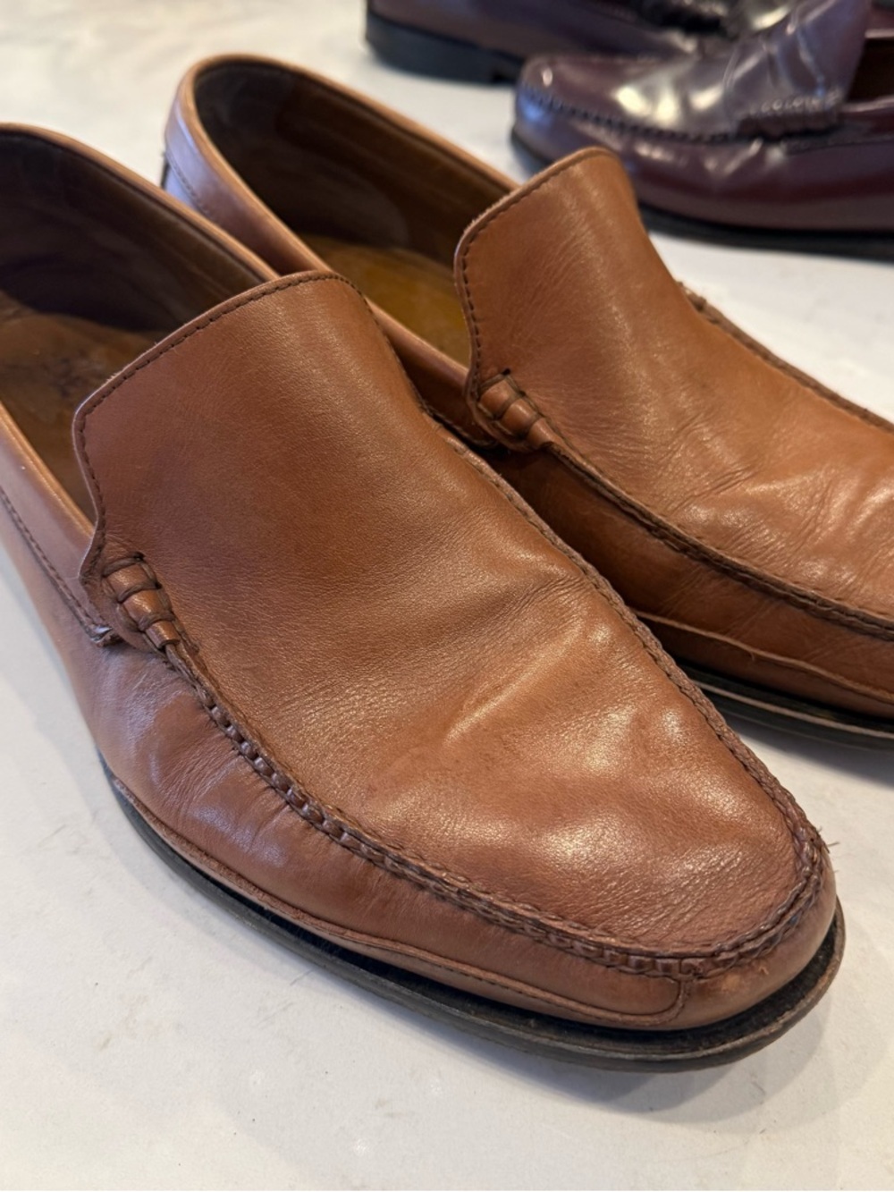 Vintage G.H. Bass & Co. Tan Leather Slip-On Moccasin Loafers